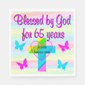 JEZUS HOUDT VAN MIJ 65E VERJAARDAG PAPIEREN SERVET (Voorkant)