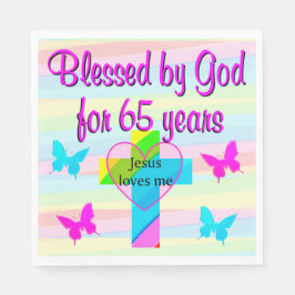 JEZUS HOUDT VAN MIJ 65E VERJAARDAG PAPIEREN SERVET