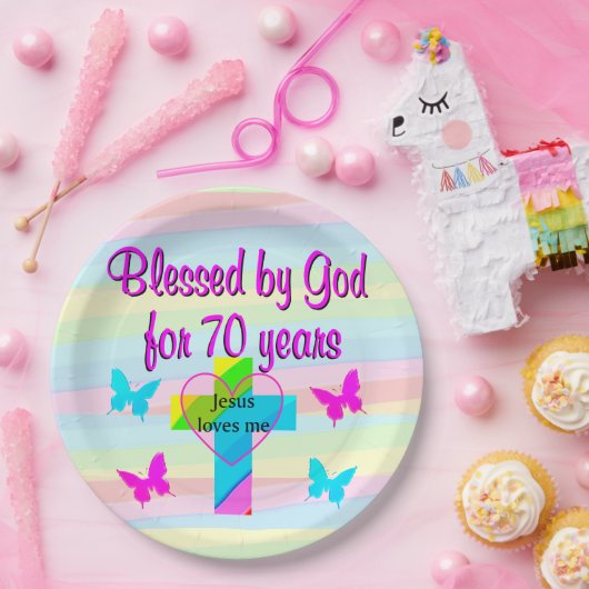 JEZUS HOUDT VAN MIJ 70STE VERJAARDAG PAPIEREN BORD (Feest)