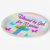 JEZUS HOUDT VAN MIJ 70STE VERJAARDAG PAPIEREN BORD (Gekanteld)