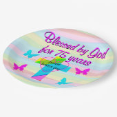 JEZUS HOUDT VAN MIJ 75E VERJAARDAG PAPIEREN BORDEN PAPIEREN BORDJE (Gekanteld)