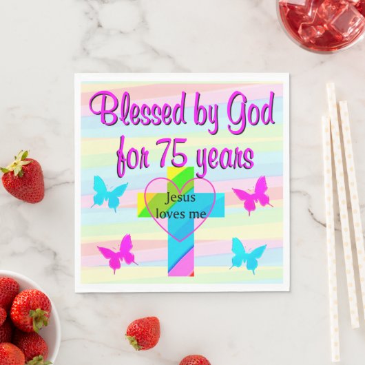 JEZUS HOUDT VAN MIJ 75E VERJAARDAG PAPIEREN SERVET (Insitu)