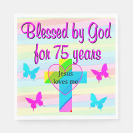 JEZUS HOUDT VAN MIJ 75E VERJAARDAG PAPIEREN SERVET