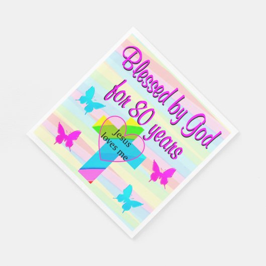 JEZUS HOUDT VAN MIJ 80E VERJAARDAG PAPIEREN FEESTJ SERVET (Hoek)