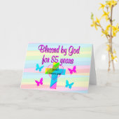 JEZUS HOUDT VAN MIJ 85STE VERJAARDAG WENSKAART KAART (Gele Bloem)