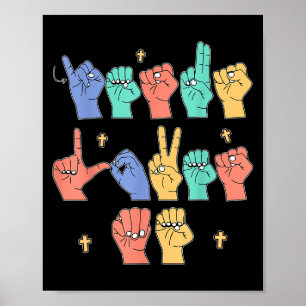 Jezus Houdt Van Mij Asl Christelijke Jezus Peuter Poster