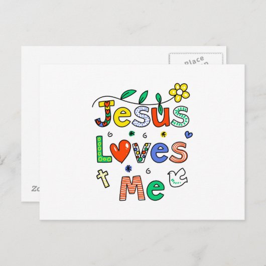 Jezus houdt van mij briefkaart (Voorkant / Achterkant)