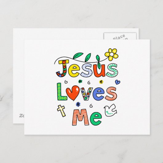 Jezus houdt van mij briefkaart (Voorkant / Achterkant)