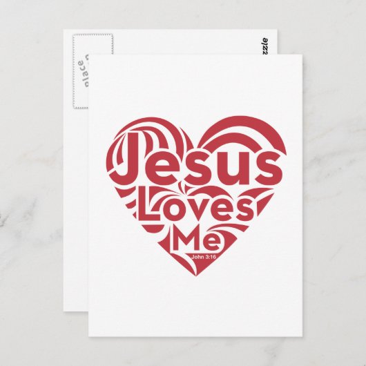 Jezus houdt van mij briefkaart (Voorkant / Achterkant)