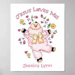 Jezus houdt van mij dansende lamb poster