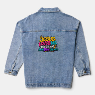 Jezus houdt van mij, dat weet ik denim jacket