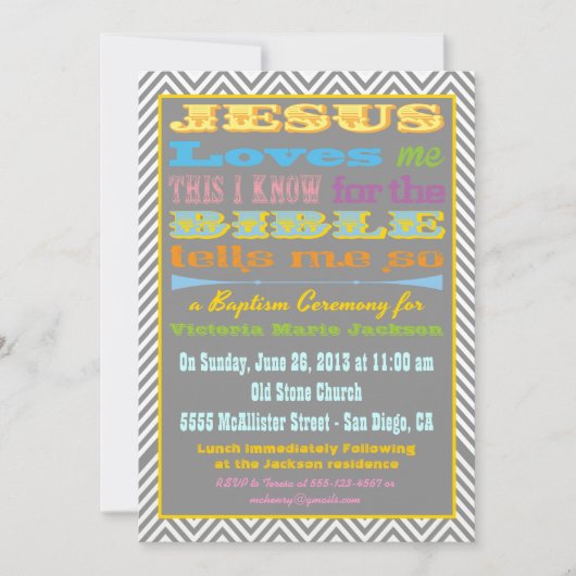 Jezus houdt van mij Doop/Uitnodiging tot doop Kaart (Voorkant)