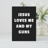 Jezus houdt van mij en mijn Pistolen Shirt - T-shi RSVP Kaartje (Staand voorkant)