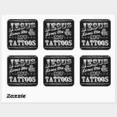 Jezus houdt van mij en mijn Tattoos Stickers (Vel)