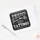 Jezus houdt van mij en mijn Tattoos Stickers (Envelop)