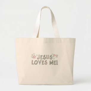 Jezus houdt van mij grote tote bag