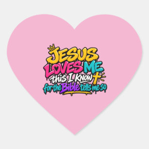 Jezus houdt van mij hart sticker