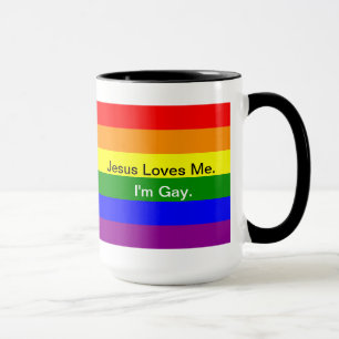 "Jezus houdt van mij. Ik ben Gay." Mok