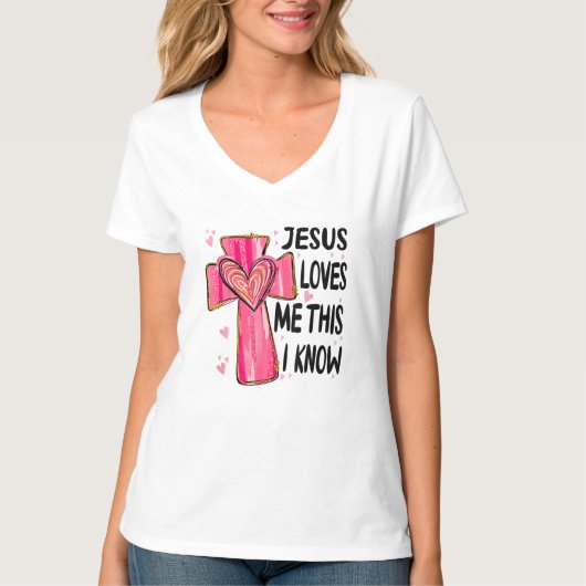 Jezus houdt van mij, ik ken de Valentijnsdag T-shirt (Voorkant)