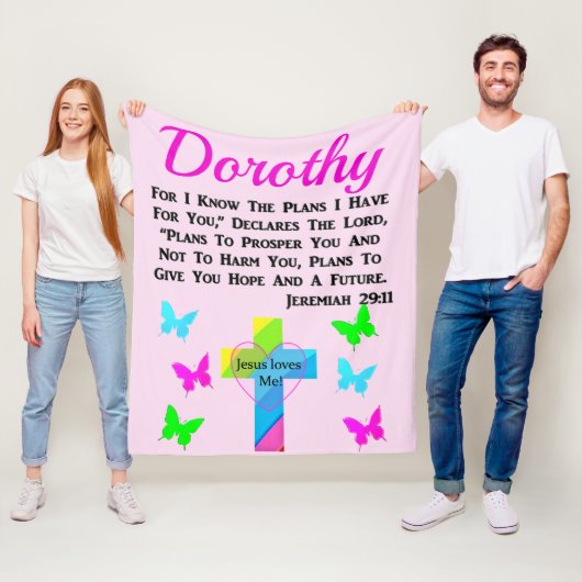 JEZUS HOUDT VAN MIJ JEREMIA 29:11 GEPERSONALISEERD FLEECE DEKEN (In situ)