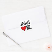 Jezus houdt van mij Jezus geschenken Vierkante Sticker (Envelop)