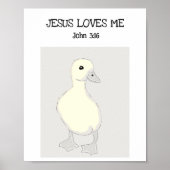 Jezus houdt van mij John 3:16 Baby Duck Poster (Voorkant)