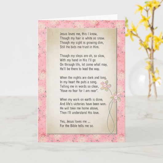 Jezus houdt van mij kaart (Gele Bloem)