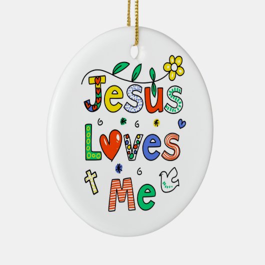 Jezus houdt van mij keramisch ornament (Rechts)