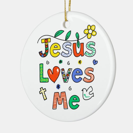 Jezus houdt van mij keramisch ornament (Links)