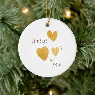 Jezus houdt van mij. Kerst ornament modern.