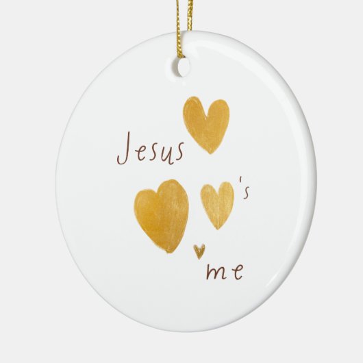 Jezus houdt van mij. Kerst ornament modern. (Links)