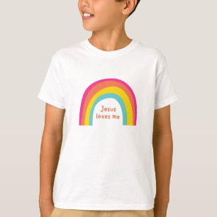 Jezus houdt van mij kinder regenboog T-Shirt