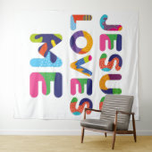 Jezus houdt van mij kleurrijke tekstkunst wandkleed (In Situ (horizontaal))