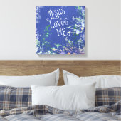Jezus houdt van mij met Muzieknoten Canvas Afdruk (Insitu (Slaapkamer))