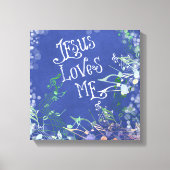 Jezus houdt van mij met Muzieknoten Canvas Afdruk (Voorkant)