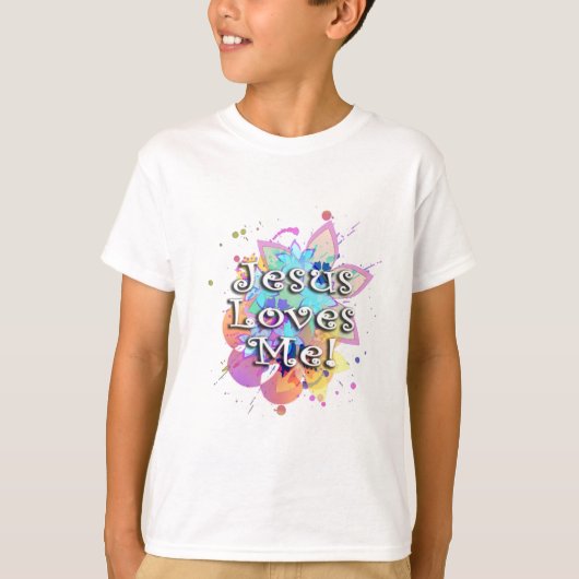 Jezus houdt van mij, pastel Waterverf T-shirt (Voorkant)