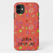 "Jezus houdt van mij" Peach Case-Mate iPhone Case (Achterkant)