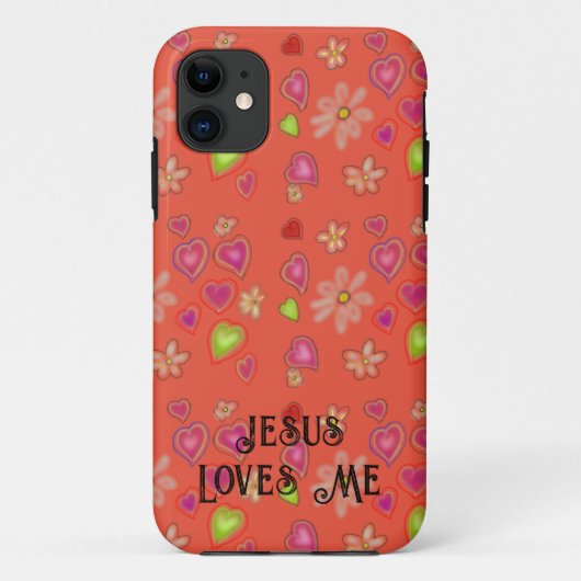 "Jezus houdt van mij" Peach Case-Mate iPhone Case (Achterkant)