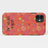 "Jezus houdt van mij" Peach Case-Mate iPhone Case (Achterkant (horizontaal))