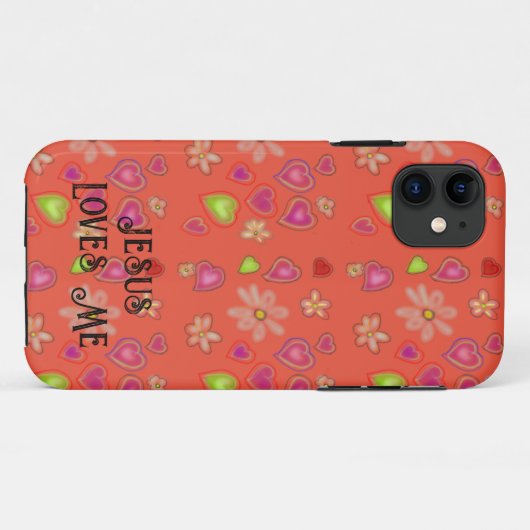 "Jezus houdt van mij" Peach Case-Mate iPhone Case (Achterkant (horizontaal))