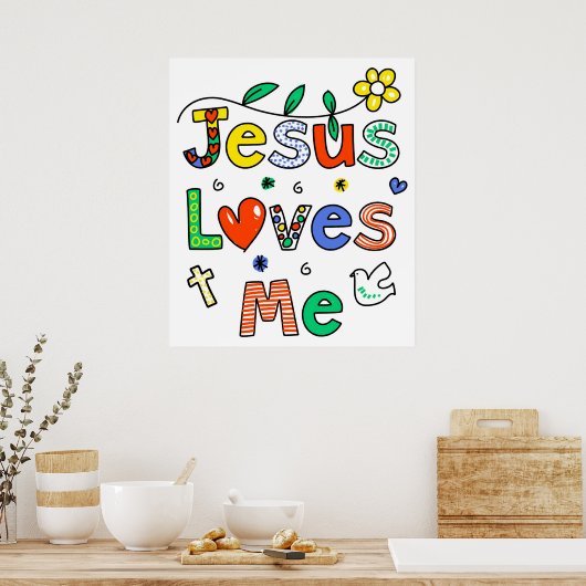 Jezus houdt van mij poster (Keuken)