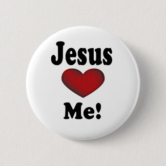 Jezus houdt van mij ronde button 5,7 cm