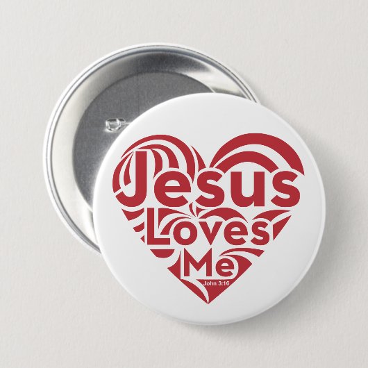 Jezus houdt van mij ronde button 7,6 cm (Voorkant /achterkant)