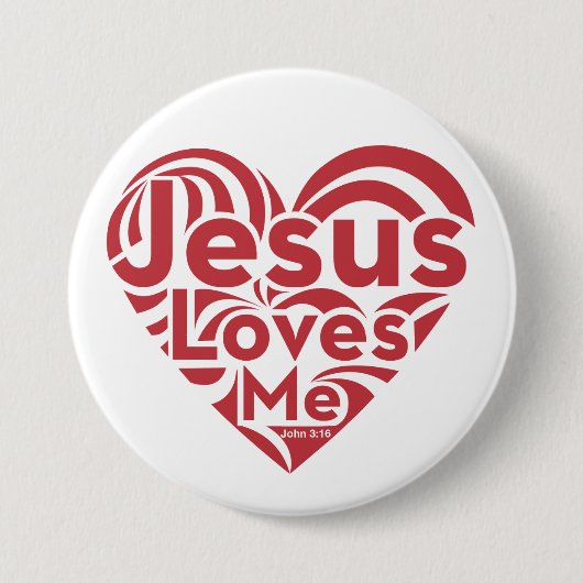 Jezus houdt van mij ronde button 7,6 cm (Voorkant)