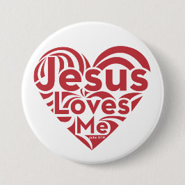 Jezus houdt van mij ronde button 7,6 cm