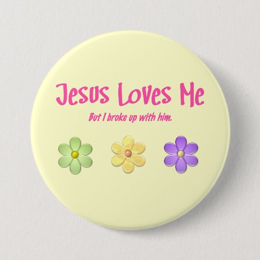 Jezus houdt van mij ronde button 7,6 cm (Voorkant)