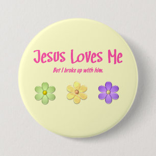 Jezus houdt van mij ronde button 7,6 cm