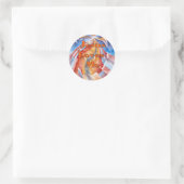 Jezus houdt van mij ronde sticker (Tas)