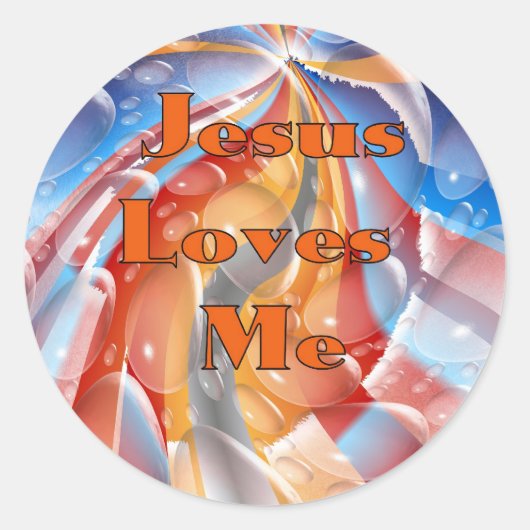 Jezus houdt van mij ronde sticker (Voorkant)