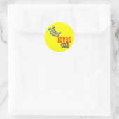 Jezus houdt van mij ronde sticker (Tas)